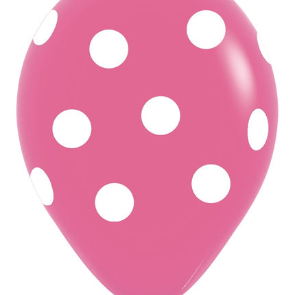 Ballonger Vit Polka Dots Mix 30cm 25st