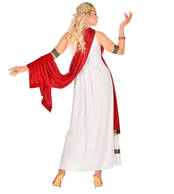 Röd vit klänning damer