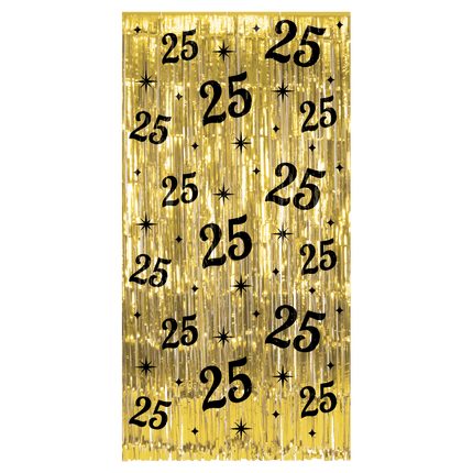 25 år Dörrgardin Guld Svart