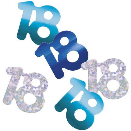 18 år Konfettipåse Blå 14gr
