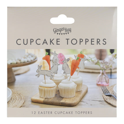 Påsk Cupcake Toppers Färgade 12st