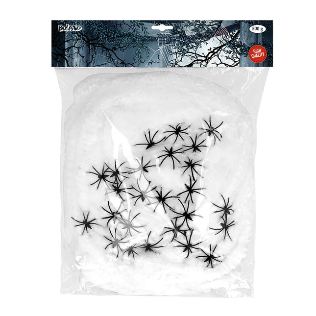 Halloween-spindelväv med 25 spindlar