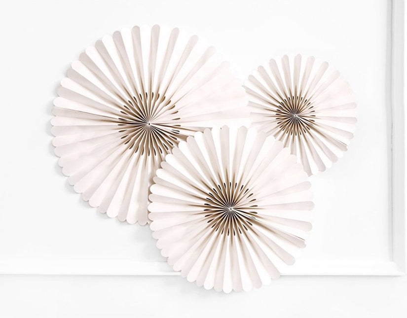 Paper Fans Beige Set 23-40cm 3 delar