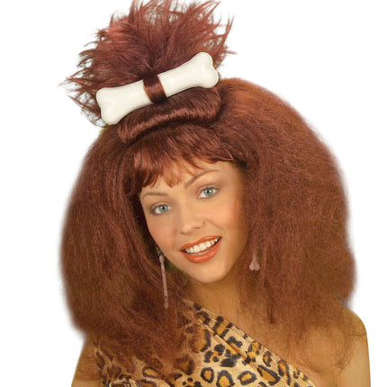 Caveman med brun peruk