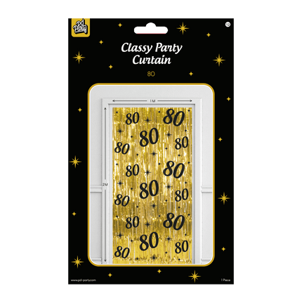 80 år Dörrgardin Guld Svart