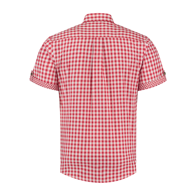 Röd Vit Blus Herr Kortärmad Rutig