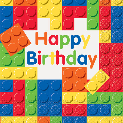 Happy Birthday Servetter Färgade Lego 16st