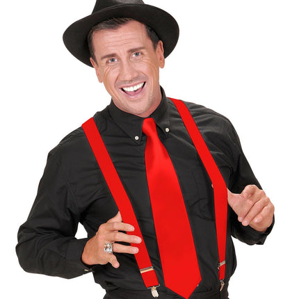 Hängslen, röd silver