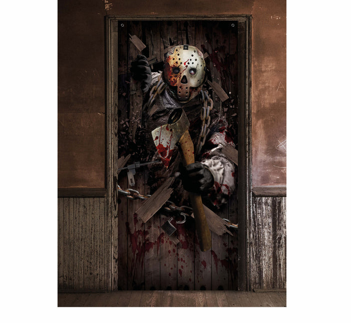 Halloween dörrposter Yxa 180cm x 80cm