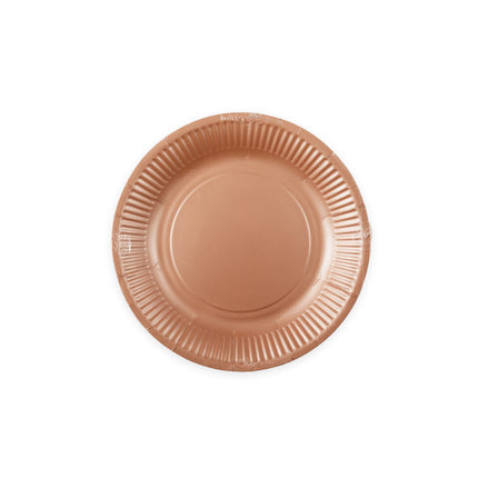 Rosa Guld Tallrikar Papper 18cm 20st