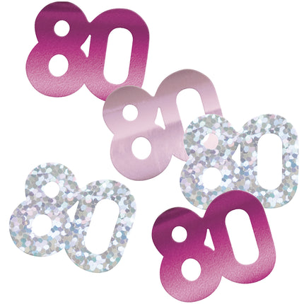 80 år Konfettipåse Rosa 14gr