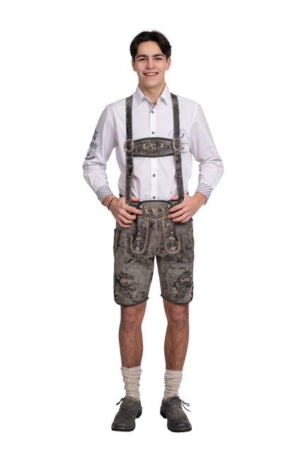 Leatherhose Grå Kort Vintage för män