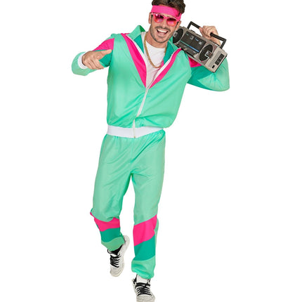 Neon 80S Träningsoverall Faulty Turkos