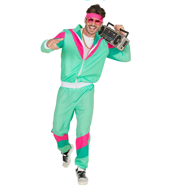 Neon 80S Träningsoverall Faulty Turkos