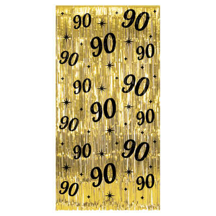 90 år Dörrgardin Guld Svart