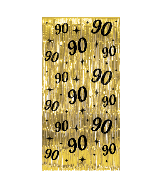 90 år Dörrgardin Guld Svart