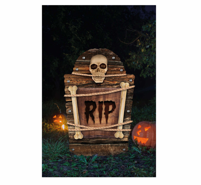 Brun Halloween-dekoration Gravsten Rip 56cm