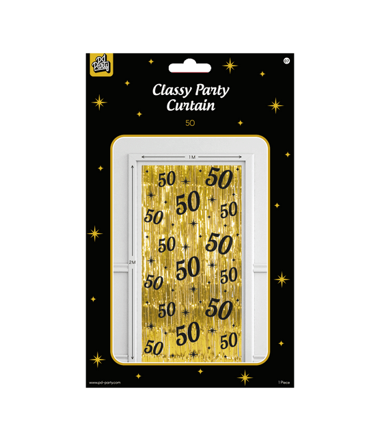 50 år Dörrgardin Guld Svart