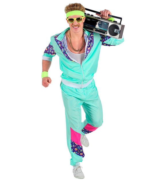 Neon 80S Träningsoverall Faulty Ljusblå