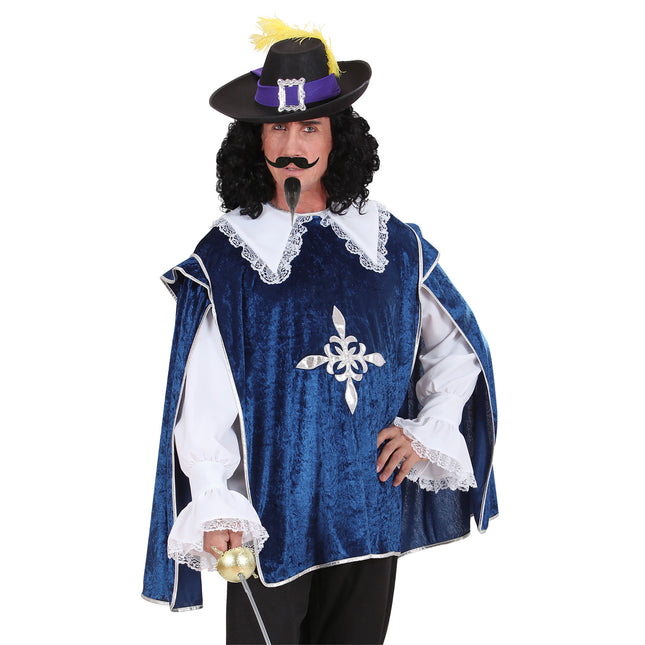 Svart fejkskägg och getskägg Musketör