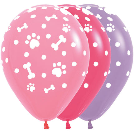 Ballonger Paw Prints Girl Mix 30cm 25st