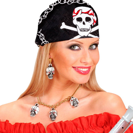 Svartvit piratbandana