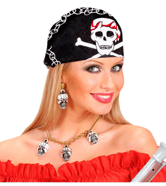 Svartvit piratbandana