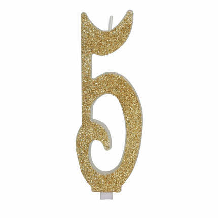 Guldljus 5 år Glitter 12,5cm