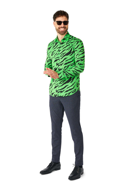 Tiger Grön Skjorta Herr <tc>OppoSuits</tc>