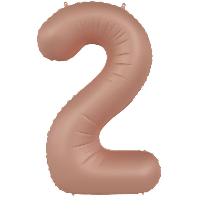 2 års figurballong roséguld matt 86 cm
