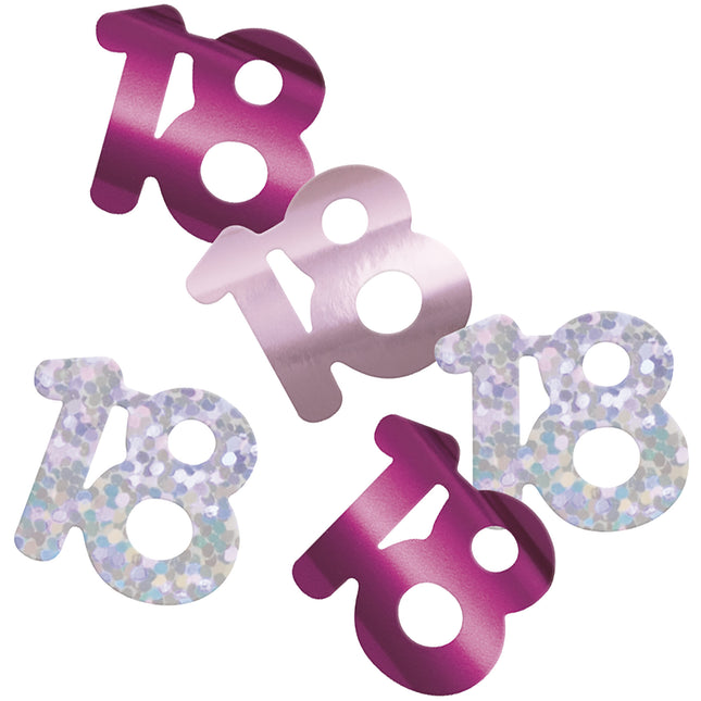 18 år Konfettipåse Rosa 14gr