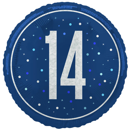 14 år Heliumballong blå tom 45 cm