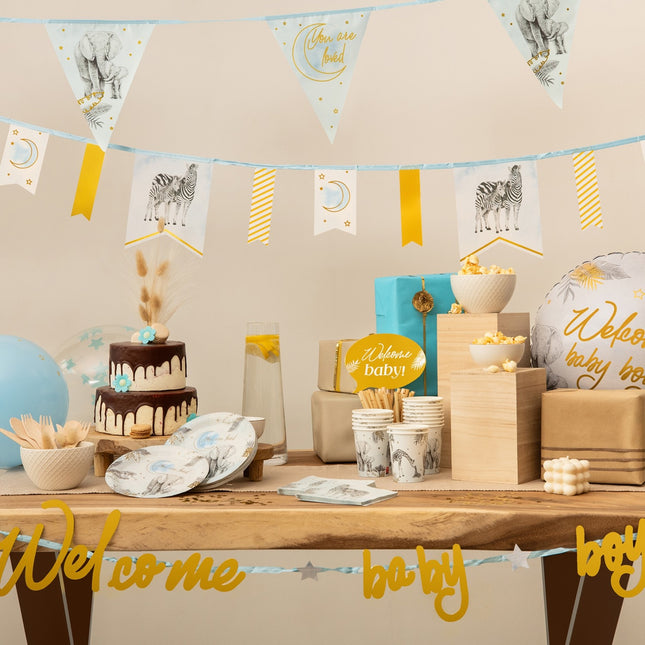 Födelsefotobooth-rekvisita Safari 7st