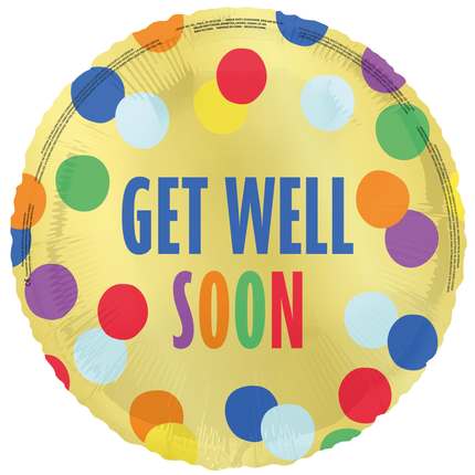 Get Well Soon Helium Ballong Färgad 45cm