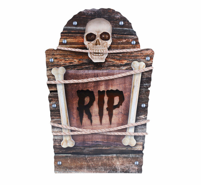 Brun Halloween-dekoration Gravsten Rip 56cm