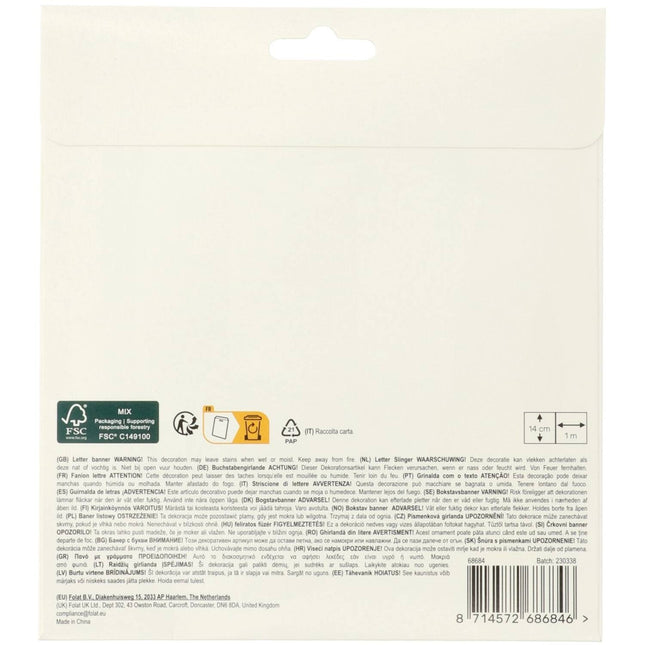 Happy Birthday Bokstavsgirlang Svart 1,5m