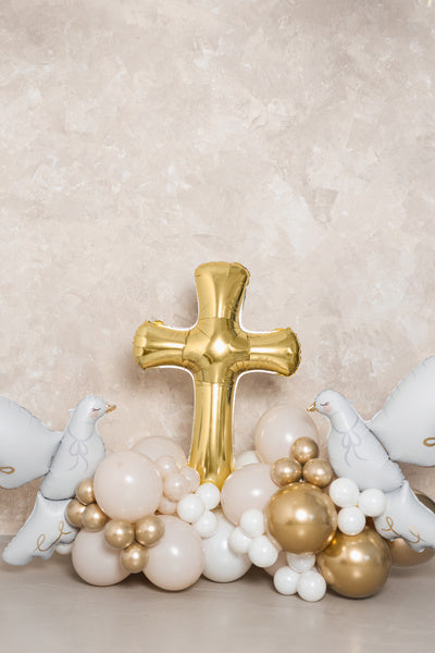 Kommunion Helium Ballong Kors Tom 1,3m