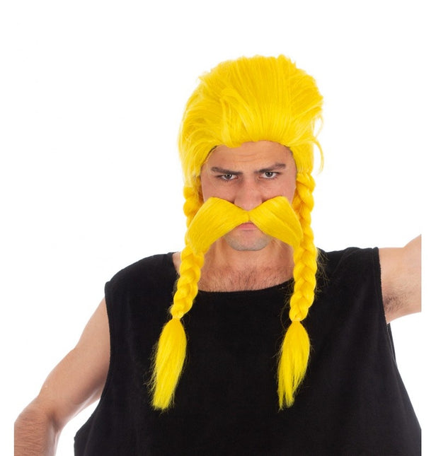 Unhygienix Asterix Peruk med mustasch
