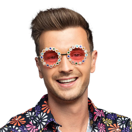 Rosa glasögon diamant