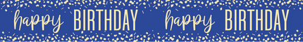 Happy Birthday-banner mörkblå 2,74 m