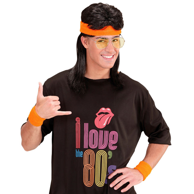 Neonorange svettband 2 delar