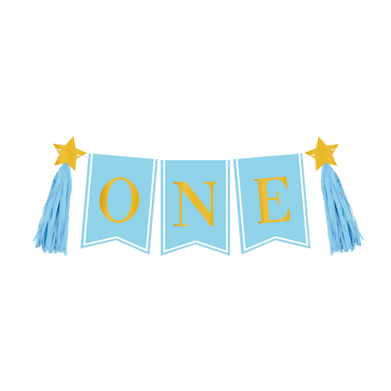 1 års dekorationspaket Blå barnstol