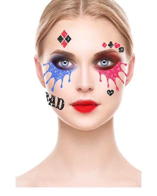 Face Stickers Harley Quinn Glitter 20cm