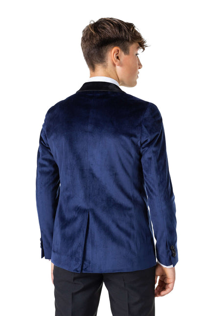 Mörkblå Sammet Blazer Pojke Tonåring <tc>OppoSuits</tc>