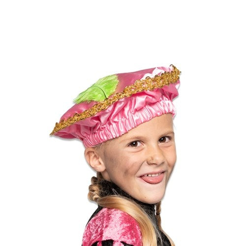 Basker Satin med fjäder Rosa