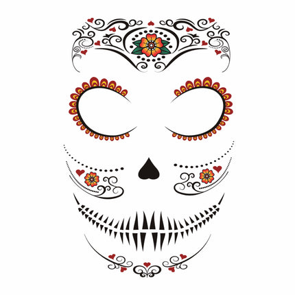 Dia De Los Muertos Ansikte Klistermärken 30x14 cm