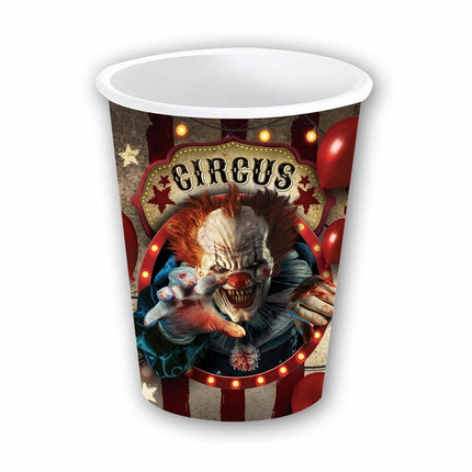 Halloween-muggar Clown 240ml 6st
