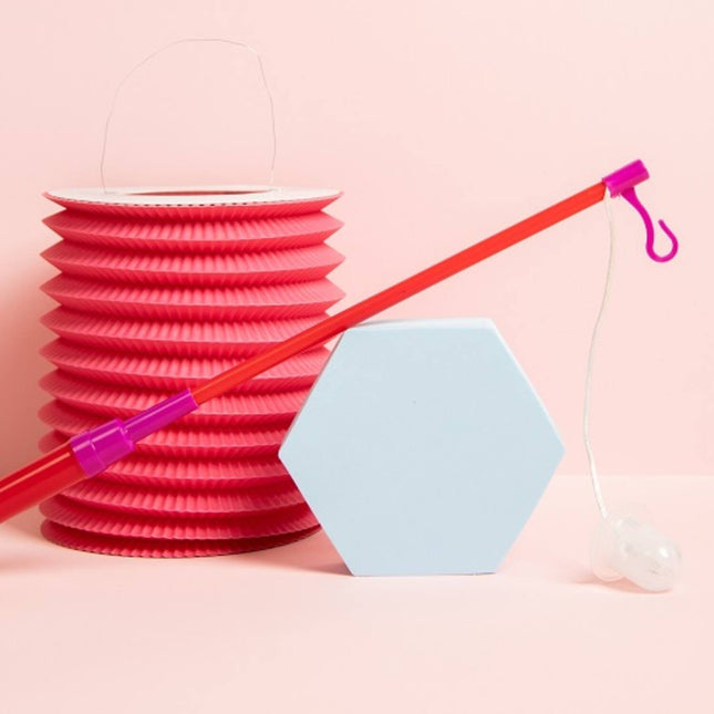 Lyktpinne Röd 40cm inkl. batteri