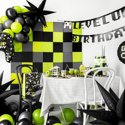 Banner för spelparty Level Up Birthday 2,5 m