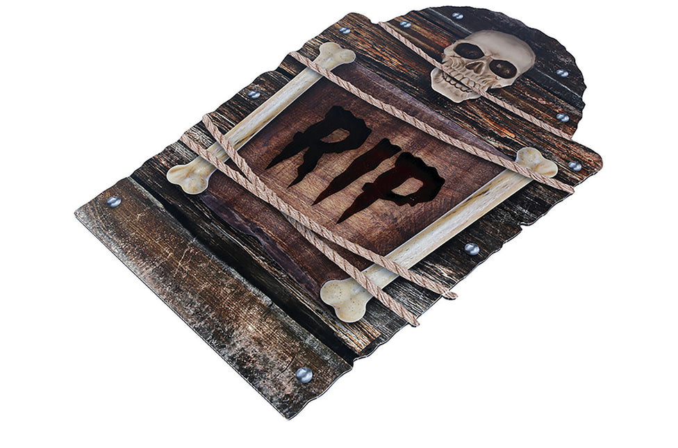Brun Halloween-dekoration Gravsten Rip 56cm
